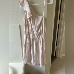 BCBGeneration One Shoulder Blush Dress with Pockets